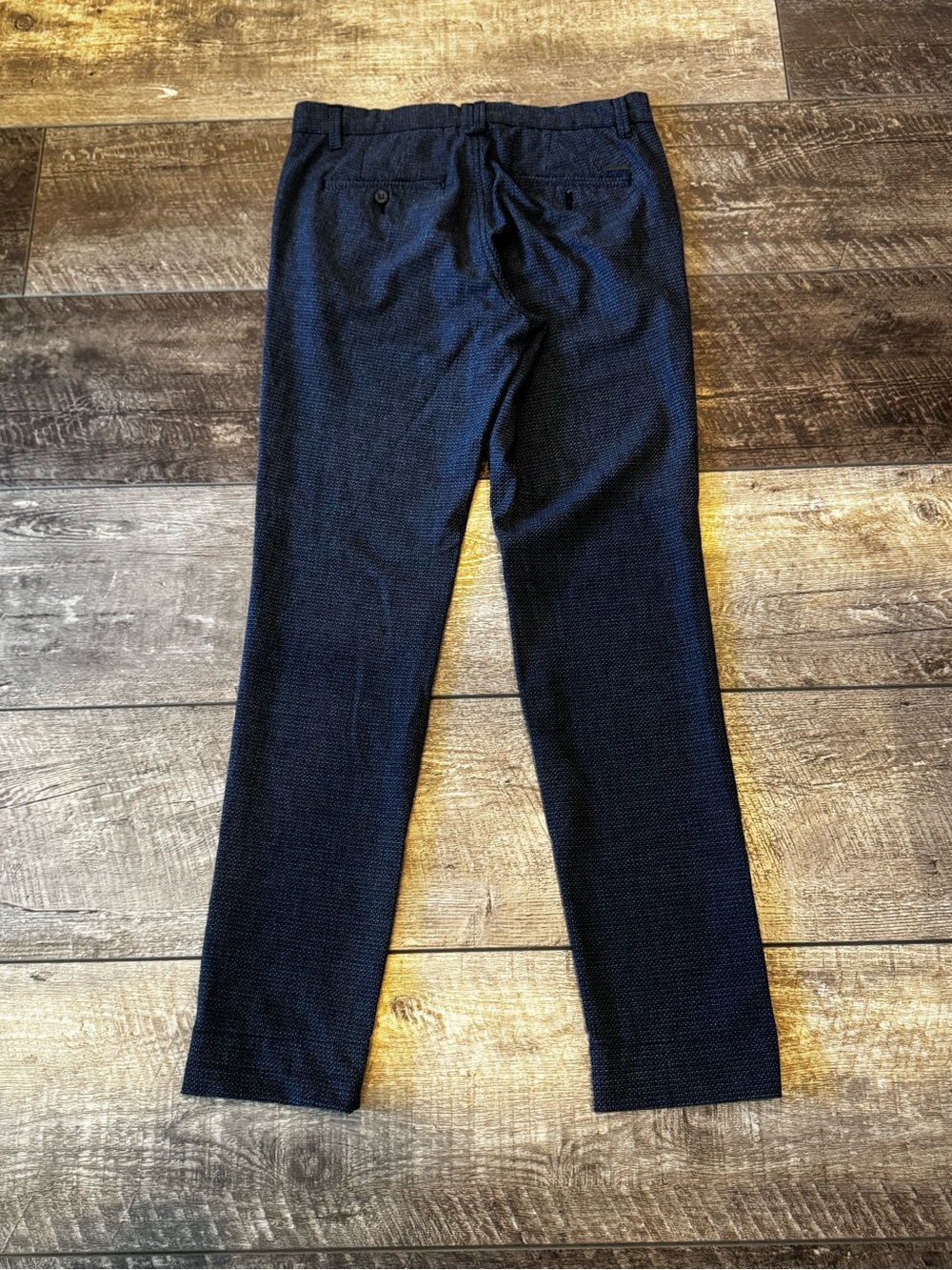 Jack & Jones Men's Marco Plaid Slim Knit Pants Gray Blue 31x32 View 3